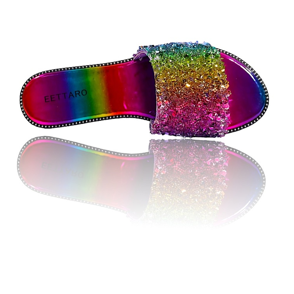 🆕Color Pop Perfection Rhinestone Jeweled-Candy Slides - Picture 5 of 7